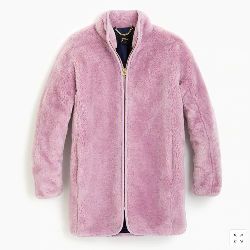 J.Crew Zip-up plush fleece coat-J9064-SMOKY WISTER